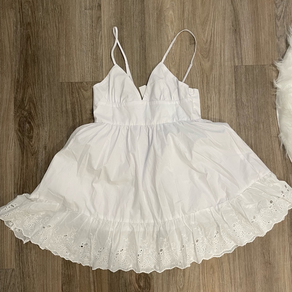 White spaghetti strap dress